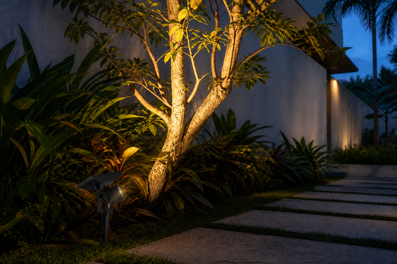 Focus Landscape Spotlight shown in an outdoor setting